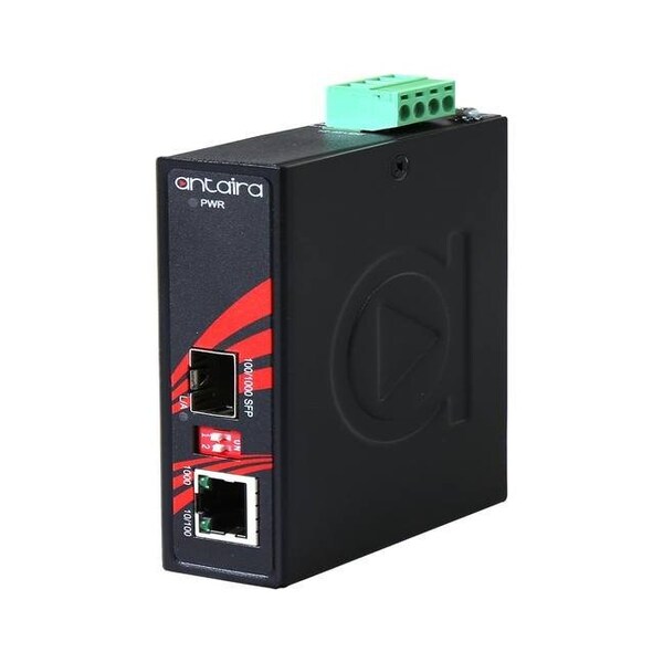 Compact Industrial Gigabit Ethernet Media Converter, with 10/100/1000TX To 100/1000 SFP Socket; EOT